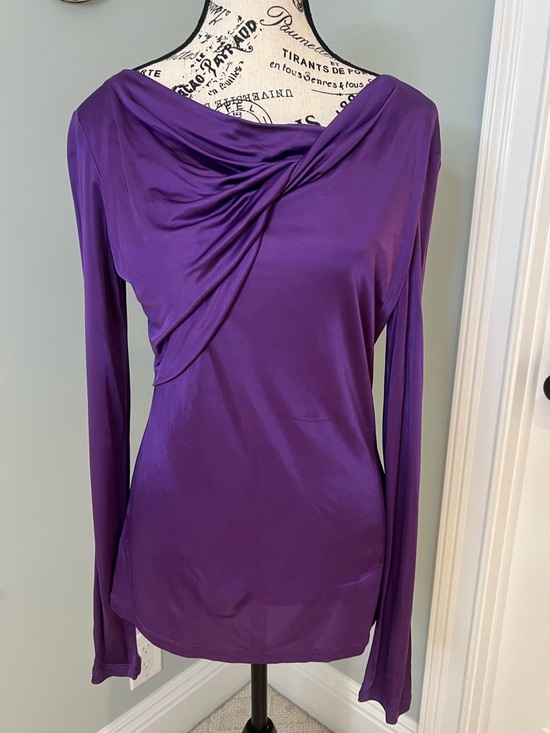 Versace Jeans Collection Tops - Versace Jeans Purple Draped Long Sleeve Shirt | US SZ 10 | Preowned |